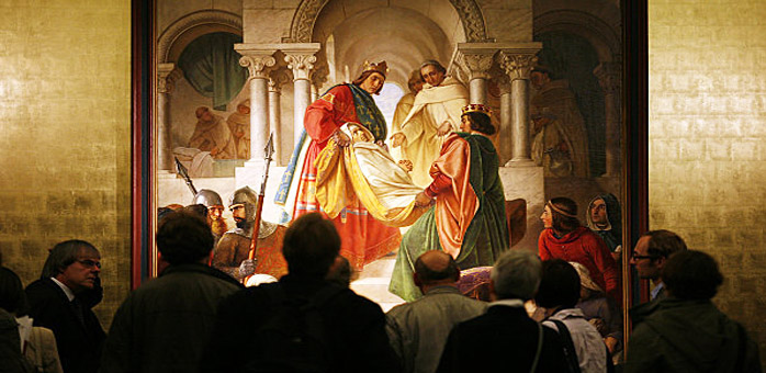Eduard Ihlée, König Ludwig von Frankreich auf einer großen Wand aus Blattgold.